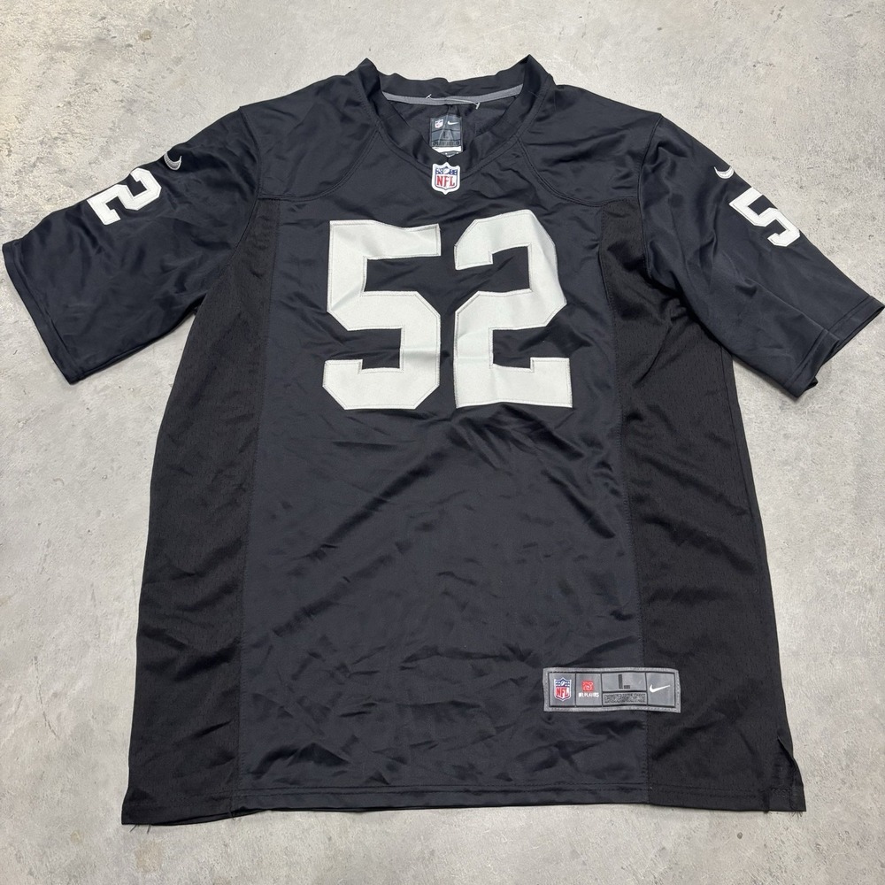 Nike Oakland Raiders Khalil Mack #52 NFL Jersey Men's L Black On Field Football